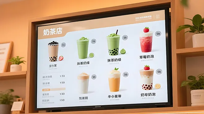 Four-Sided Equal Bezel Wall-Mounted Advertising Display